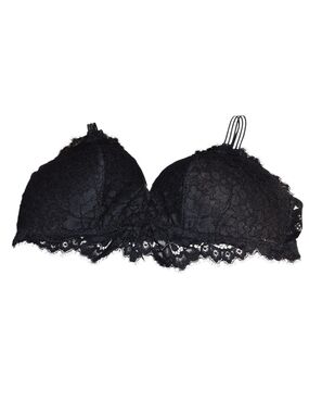 Gilligan & O'Malley Black Floral Lace Bralette Size XL